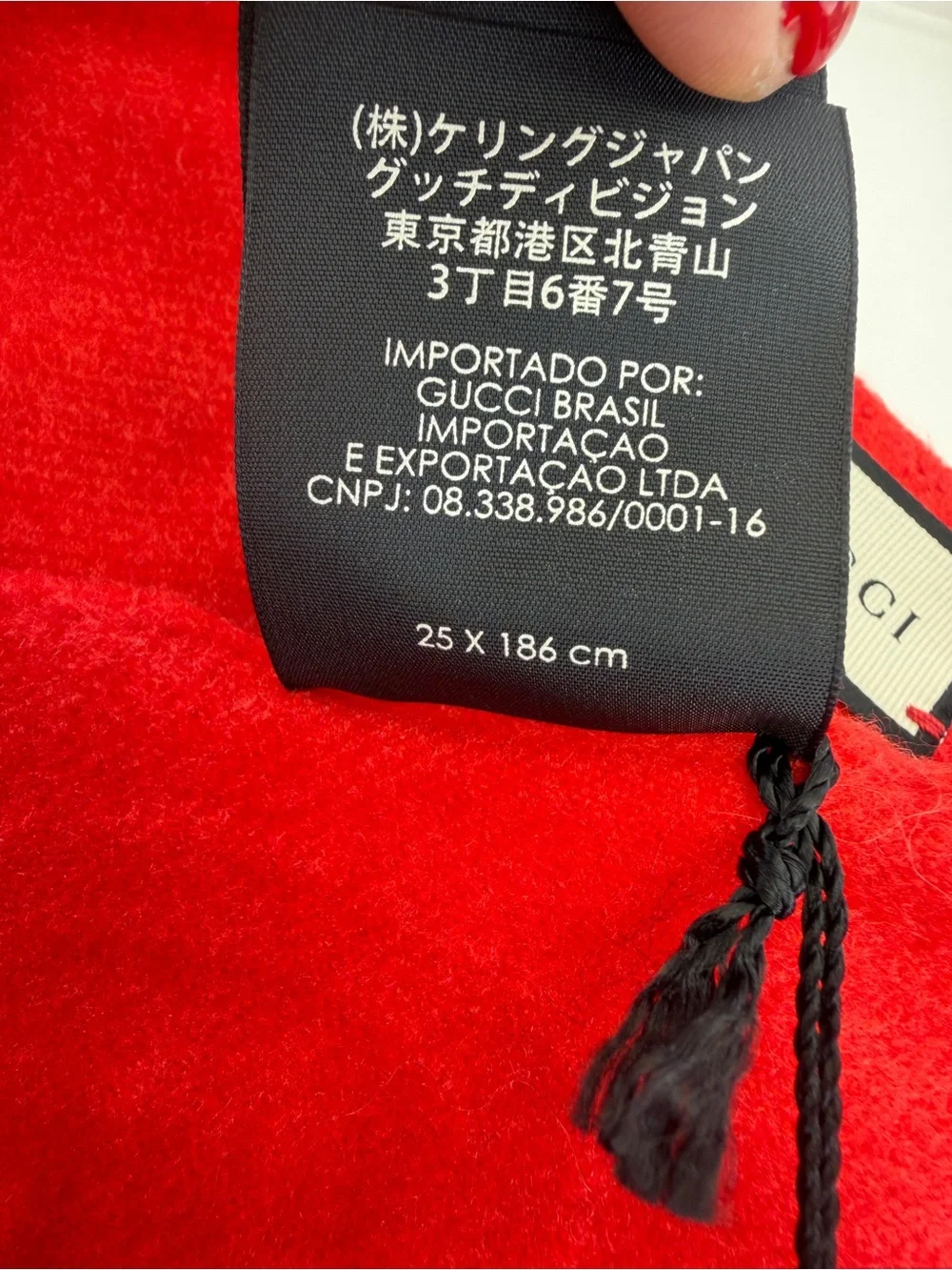 NWT Gucci Red Sequin Guccify Fringe Scarf